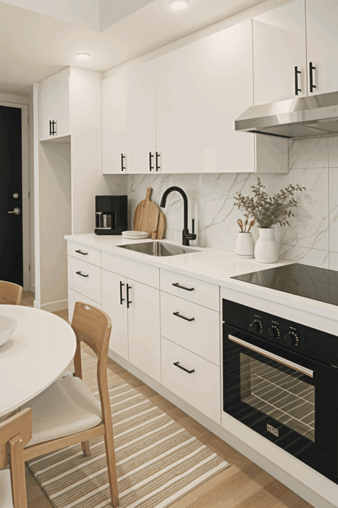 Modern kitchen in a Waterview apartment